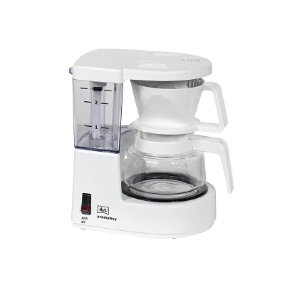 Melitta Filterkaffeemaschine Aromaboy 1015-01 | 2 Tassen | Glaskanne | Auto-Off | 500 Watt | Weiß