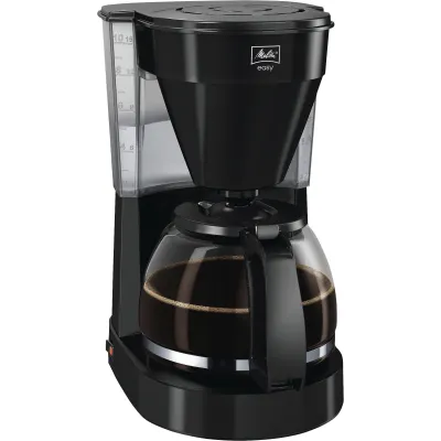 Melitta Filterkaffeemaschine Easy II 1023-02 | 10 Tassen | Schwenkfilter | Tropfstopp | Glaskanne | 1050W | Schwarz