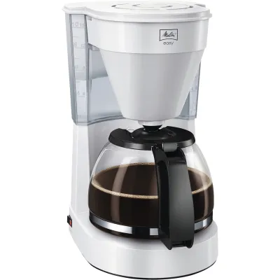 Melitta Filterkaffeemaschine Easy II 1023-01 | 10 Tassen | Glaskanne | Tropfstopp | Schwenkfilter | Weiß
