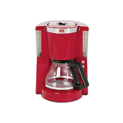 Melitta Filterkaffeemaschine 1011-17 Look IV Selection | 10 Tassen | Glaskanne | AromaSelector | Entkalkung | Rot