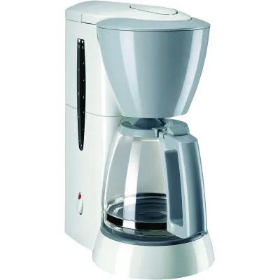 Melitta Filterkaffeemaschine Single 5 M720-1/1 | 5 Tassen | Glaskanne | Tropfstopp | Auto-Off | Weiß/Grau