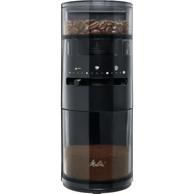 Melitta Kaffeemühle Linea 1032-01 | elektrisch | Mahlwerk-System | einstellbarer Mahlgrad | 100g | schwarz