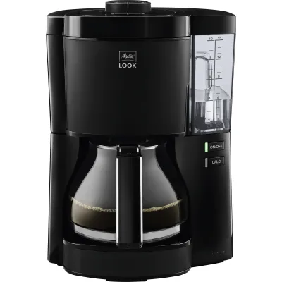 Melitta Filterkaffeemaschine Look Glass 1025-02 | 10 Tassen | Aromawahl | Glaskanne | abnehmbarer Wassertank | Schwarz