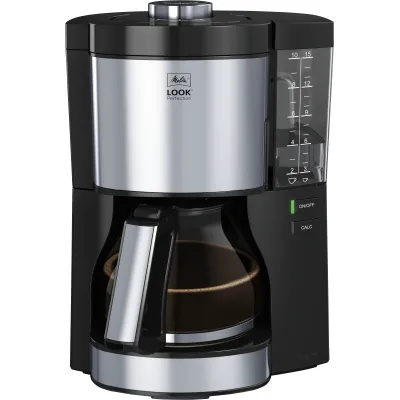 Melitta Filterkaffeemaschine 1025-06 Look V Perfection | AromaSelector | 10 Tassen | Glaskanne | Schwarz