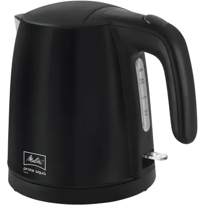 Melitta Wasserkocher Prime Aqua Mini 1018-04 | 1,0l | 2200W | kabellos | Edelstahl | Kalkfilter | schwarz