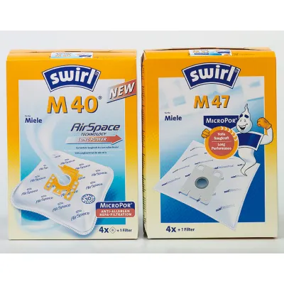 Swirl Staubsaugerbeutel M40 für Miele S400–S899/S5000–S5999 | 4 Stück | MicroPor Plus | allergikerfreundlich