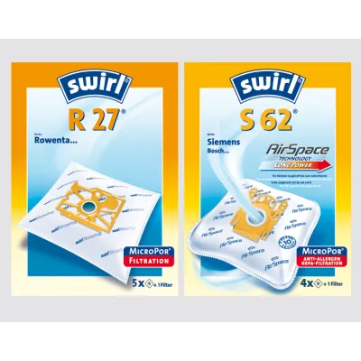 Swirl Staubsaugerbeutel R27 MP Plus AirSpace 205790 | Für Rowenta Bodenstaubsauger | MicroPor Plus | 4 Stück