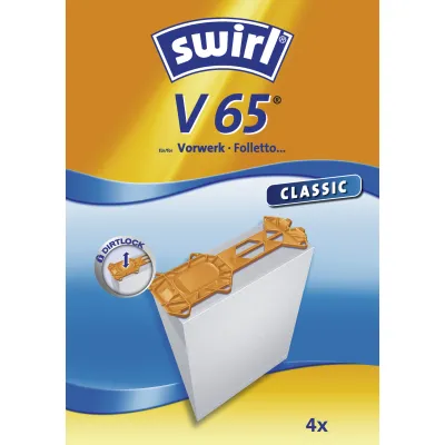 Swirl Staubsaugerbeutel V 65 | passend für Vorwerk VK 135/136 | 4 Stück | mehrlagiges Papier | hohe Staubrückhaltung