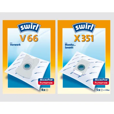 Swirl Staubsaugerbeutel V 66 für Vorwerk Tiger VT 260 | 4 Stück | Microvlies | hohe Filterleistung