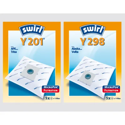 Swirl Y 201 MP Plus Staubsaugerbeutel | 4 Stück | MicroPor Plus | passend für Samsung, LG, Nilfisk