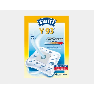 Swirl Y93 Staubsaugerbeutel | 4 Stück | MicroPor Plus | für Dirt Devil, Severin, AFK | Anti-Allergen