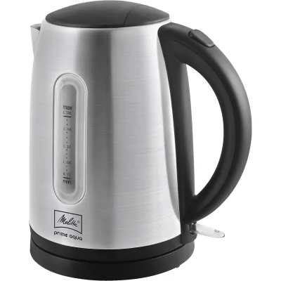 Melitta Prime Aqua Wasserkocher 1,7l | 2200W | Edelstahl | kabellos | beleuchtet | Überhitzungsschutz | Schwarz