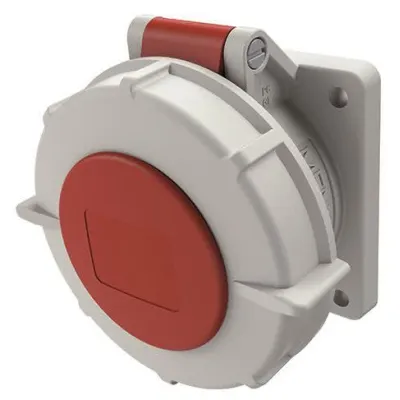 MENNEKES CEE Anbausteckdose 228A | 16A 5-polig 400V | IP67 | gerade Ausführung | Schraubklemme | Kunststoff | rot