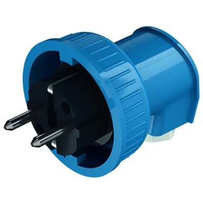 MENNEKES Schuko-Winkelstecker 10818 | 16A 230V 2-polig | IP66 wasserdicht | Schraubklemme | Kunststoff | blau