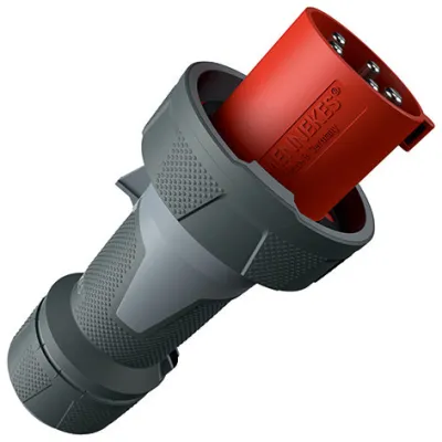 Mennekes CEE-Stecker 13212 PowerTOP Xtra 63A 5-polig 400V IP67 | Schraubklemme | gerade | Kunststoff | rot