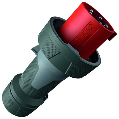 Mennekes CEE-Stecker 13225 PowerTOP Xtra | 125A 5-polig 6h 400V IP67 | Schraubklemme | Verschraubung | Kunststoff | rot