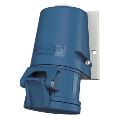 MENNEKES CEE Wanddose TwinCONTACT 1341 | 16A 3-polig | 6h | 230V | IP44 | schraublose Feder-Klemmtechnik | blau