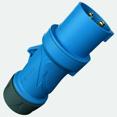 MENNEKES CEE-Stecker 13502 | PowerTOP Xtra 16A 3-polig | IP54 | Schraubklemme | gerade | 6h | Kunststoff | blau