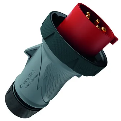 MENNEKES CEE Stecker 13629 | 32A 5-polig | 400V 6h | IP67 | Schraubklemme | PowerTOP Xtra ErgoCONTACT | Kunststoff | rot