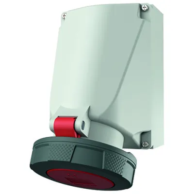 Mennekes CEE Wandsteckdose 136A / 101100146 | 63A 5-polig 400V IP67 Aufputz | SoftCONTACT | Kunstoffgehäuse | Rot
