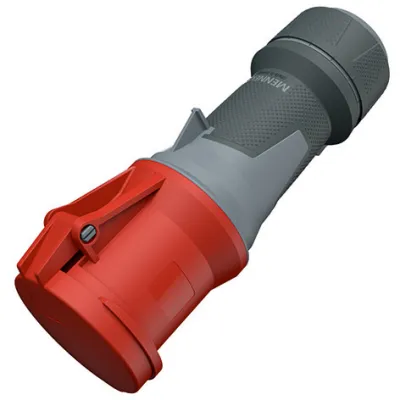Mennekes CEE-Kupplung 14112 | PowerTOP Xtra | 63A 5-polig 6h | 400V IP44 | Schraubklemme | gummierte Griffflächen | rot
