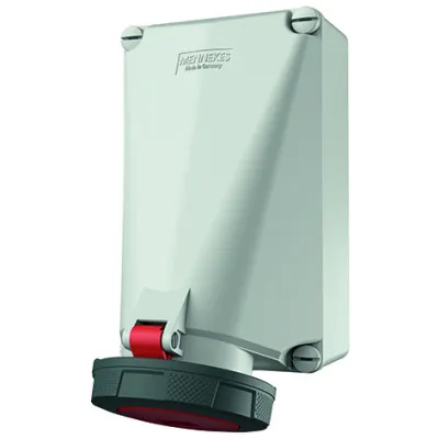 Mennekes CEE-Wandsteckdose 143 | 5-polig | 125A | 6h | 400V | IP67 | Aufputz | Schraubklemme | rot
