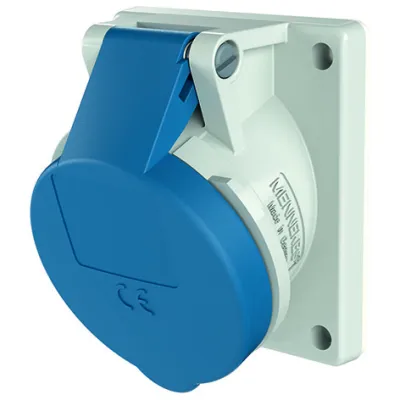 MENNEKES CEE-Anbaudose 1632 | 16A 3-polig 230V 6h | IP44 | TwinCONTACT | schraubenlos | 20° Neigung | blau/weiß