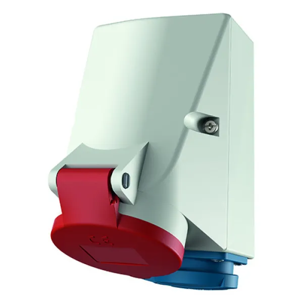 Mennekes Doppelbox Wandsteckdose 1649 | CEE 16A 5-polig 400V IP44 | SCHUKO | TwinCONTACT Feder-Klemm-Technik | grau