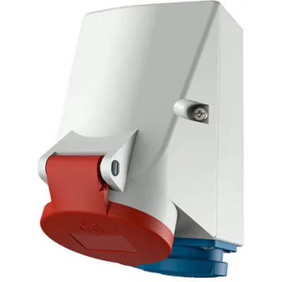 Mennekes Doppelbox Wandsteckdose 1649 | CEE 16A 5-polig 400V IP44 | SCHUKO | TwinCONTACT Feder-Klemm-Technik | grau