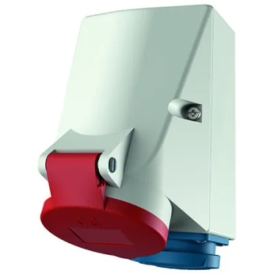 Mennekes CEE Doppelbox TwinCONTACT 1650 | Wandsteckdose 16A 5-polig 400V IP44 | Schuko | G-Sicherungshalter | rot