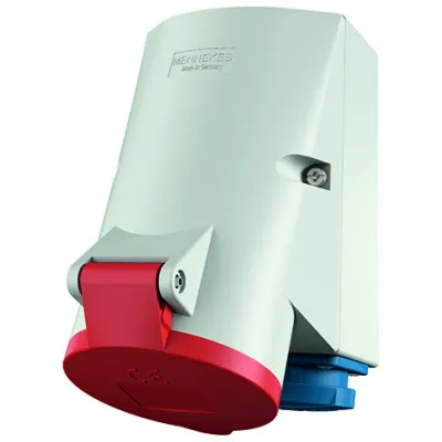 Mennekes CEE-Kombi-Doppelbox 1651 | Wanddose 32A 5-polig 400V IP44 | 1x SCHUKO-Steckdose 16A | G-Sicherung | grau