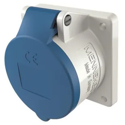 MENNEKES CEE-Anbaudose 1668 | 16A 3-polig | TwinCONTACT | 230V 6h | IP44 | schraubenlos | blau | 75x75mm Kunststoff