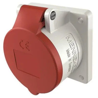 MENNEKES CEE Anbaudose 1797 | 32A 5-polig | 400V 6h | TwinCONTACT | IP44 | schraubenlos | gerade | grau/rot