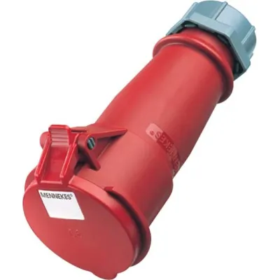 MENNEKES CEE-Kupplung 21039 | 32A 5-polig | IP44 | 400V | AM-TOP | Schraubklemme | gerade | Uhrzeitstellung 6h | rot