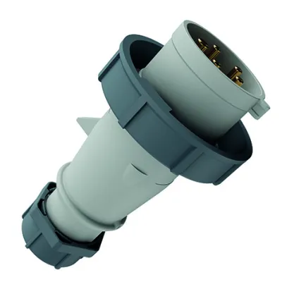 MENNEKES CEE-Stecker 2971 | 32A 5-polig | IP67 | AM-TOP | 1h Uhrzeitstellung | Schraubklemme | Kunststoff | grau