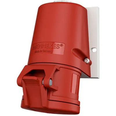 MENNEKES Wanddose TwinCONTACT 31 | CEE-Steckdose 5-polig 16A 6h | 400V IP44 | schraublose Klemme | Aufputz | rot
