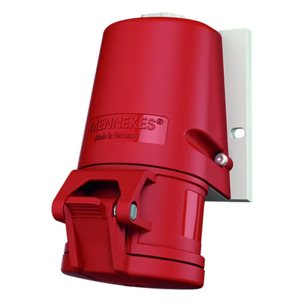 MENNEKES Wanddose TwinCONTACT 31 | CEE-Steckdose 5-polig 16A 6h | 400V IP44 | schraublose Klemme | Aufputz | rot