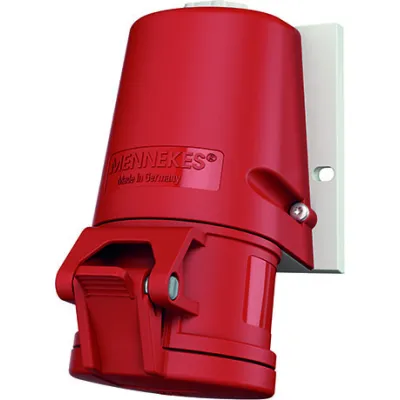 MENNEKES Wanddose TwinCONTACT 31 | CEE-Steckdose 5-polig 16A 6h | 400V IP44 | schraublose Klemme | Aufputz | rot