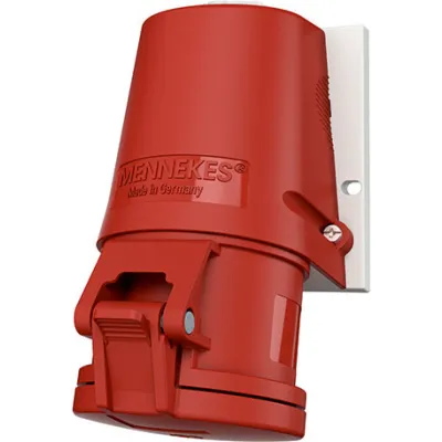 MENNEKES Wanddose TwinCONTACT 32A 5-polig 6h 400V IP44 Aufputz | schraublose Klemme | Außenbefestigung | rot