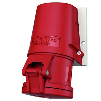 MENNEKES Wanddose TwinCONTACT 32A 5-polig 6h 400V IP44 Aufputz | schraublose Klemme | Außenbefestigung | rot