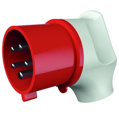 Mennekes CEE-Winkelstecker 3266 | 32A 5-polig 6h | 400V IP44 | Schraubklemme | Knickschutz | rot