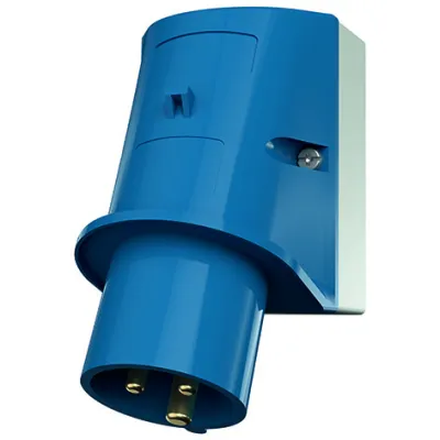 Mennekes CEE Wandstecker 332 | 16A 3-polig | 230V | IP44 | Schraubklemme | Kunststoff | blau