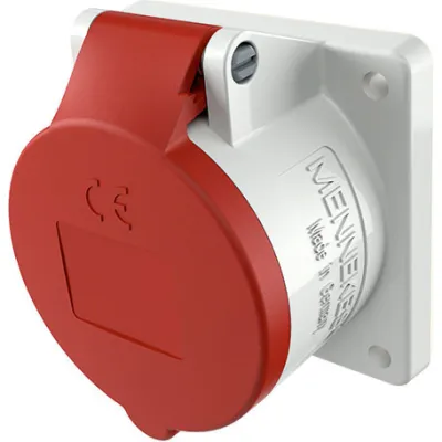 Mennekes CEE Anbaudose 3385 | 5-polig | 16A | 400V | IP44 | TwinCONTACT | schraubenlos | gerade | Rot/Weiß