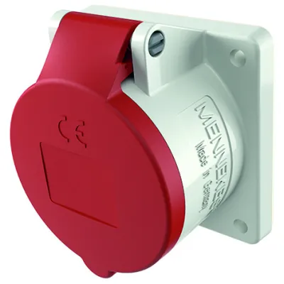 Mennekes CEE Anbaudose 3385 | 5-polig | 16A | 400V | IP44 | TwinCONTACT | schraubenlos | gerade | Rot/Weiß