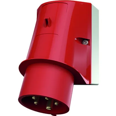 Mennekes CEE Wandstecker 354 | 32A 5-polig 6h | 400V IP44 | Schraubklemme | Aufputz | rot