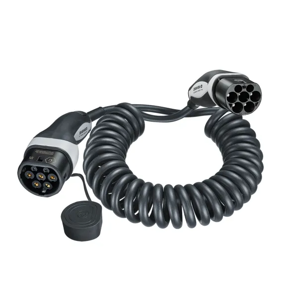 MENNEKES Ladekabel Mode 3 Typ 2 36437 | 20A 3-phasig | spiralisiert | 4m | E-Mobility Ladeleitung | AC 400V