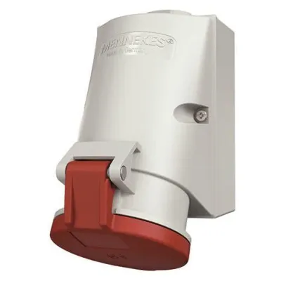 MENNEKES CEE-Wandsteckdose 422 | 32A 5-polig 6h | 400V IP44 | TwinCONTACT | schraublose Klemme | Kunststoff | rot