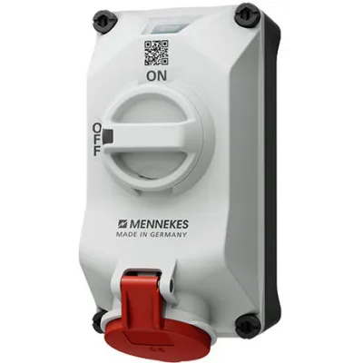 MENNEKES Wandsteckdose DUOi 5611506G | CEE 16A 5-polig 400V | IP44 | mechanische Verriegelung | Kunststoff | rot