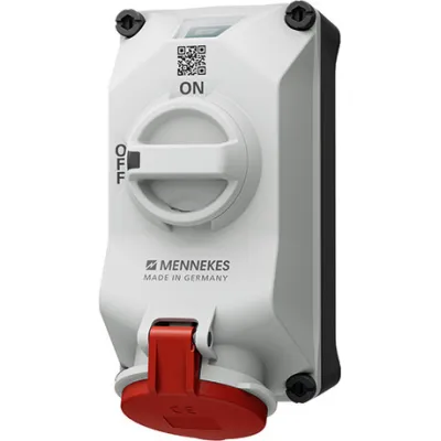 MENNEKES Wandsteckdose 5613506G DUOi | CEE 32A 5-polig 400V | IP44 | mechanische Verriegelung | rot | Kunststoff