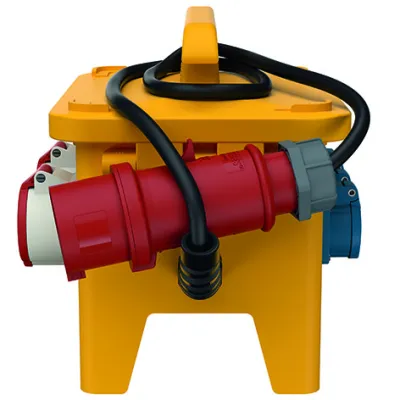 MENNEKES Steckdosenverteiler EverGUM 70351 | CEE 1x16A 1x32A 4xSchuko | 2m Gummileitung | IP44 | gelb